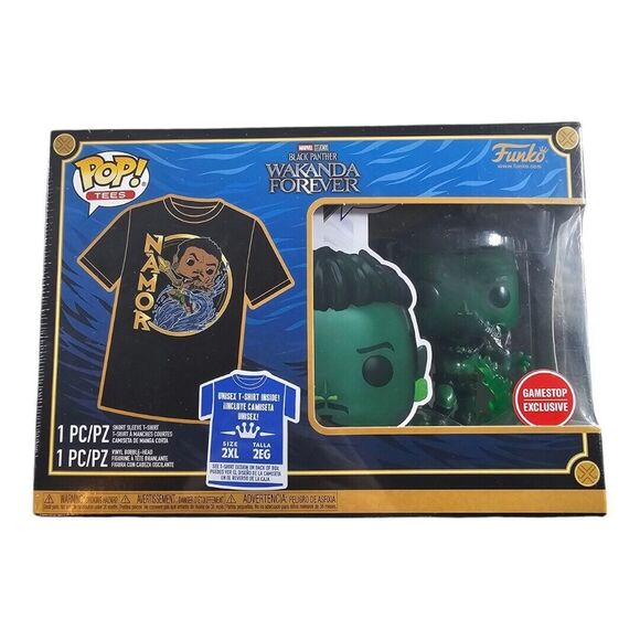 Pop! Tee Movie Wakanda Forever Namor Size 2XL Gamestop Exclusive Box NIB - Picture 1 of 4